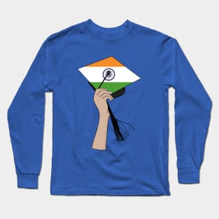 Holding the Square Academic Cap India Long Sleeve T-Shirt